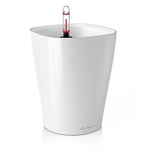Lechuza 14900 Deltini Self-Watering Planter for Indoor and Outdoor Use, 6" x 6" x 7", White