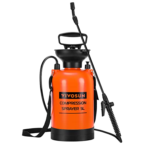 VIVOSUN 1.35-Gallon Pump Pressure Sprayer, Pressurized Lawn & Garden Water Spray Bottle with...