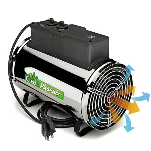 Bio Green PHX 2.8/US Phoenix Greenhouse Heater – 220-240V - 9553 BTU Stainless Steel – Electric...