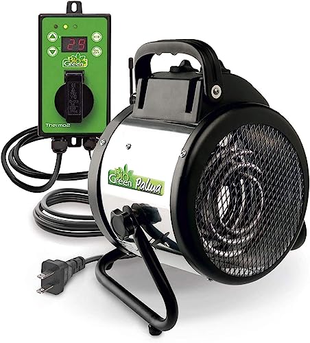 Bio Green PAL 2.0/USDT Palma Greenhouse Heater with Thermostat - Fast Heating, Grow Tent Heater,...