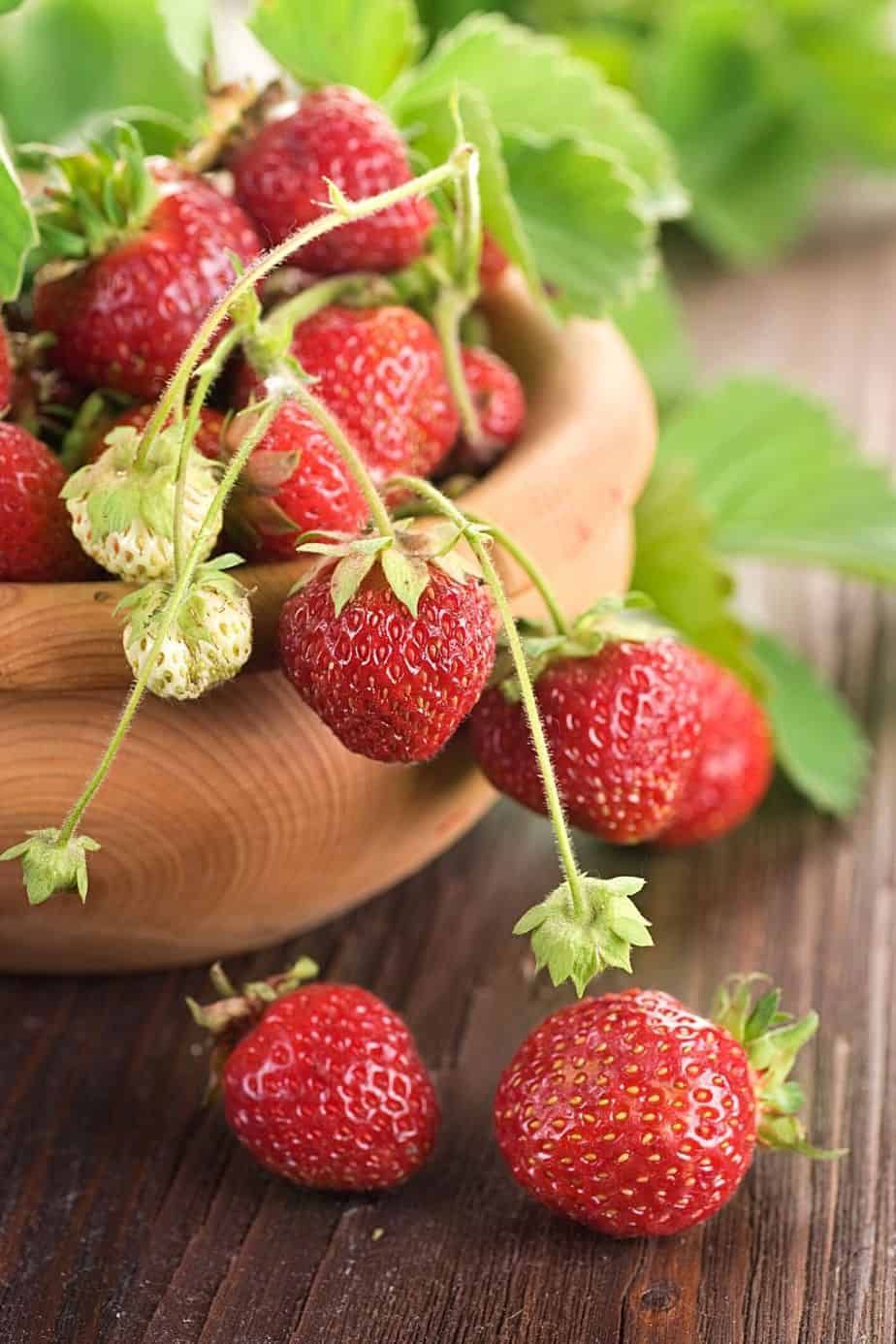 Strawberries can also be grown on your west-facing balcony in pots