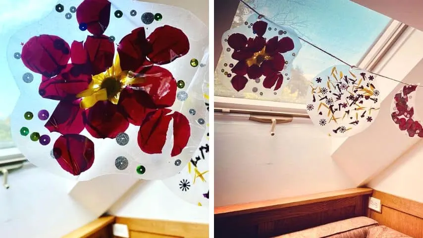 You can also use rose petals to create a floral suncatcher